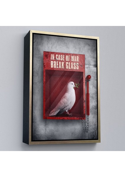 Çerçeveli Savaş Durumunda Camı Kır Güvercin Kanvas TABLO-5258 fiyatları