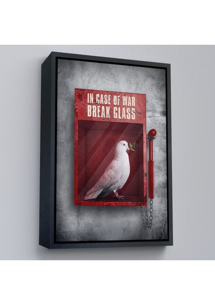 Çerçeveli Savaş Durumunda Camı Kır Güvercin Kanvas TABLO-5258 modelleri
