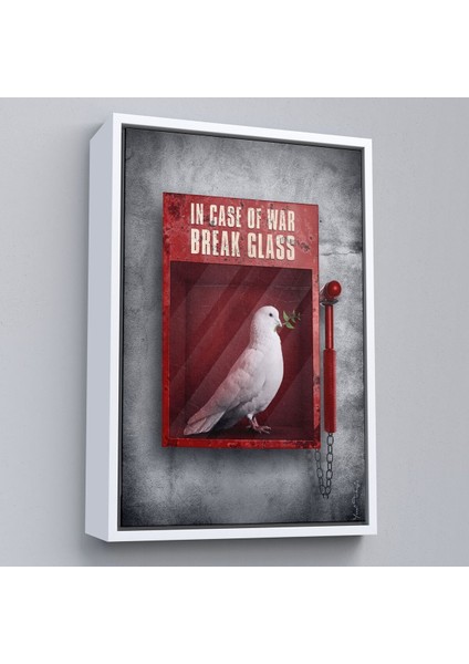 Çerçeveli Savaş Durumunda Camı Kır Güvercin Kanvas TABLO-5258 fırsatları