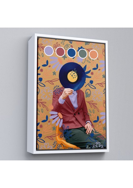 Çerçeveli Sansalyede Oturan Adam Pop Art TABLO-7978
