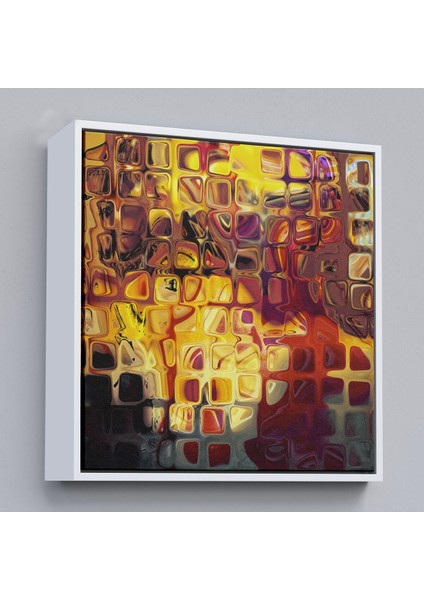 Çerçeveli Sarı Buz Cam Kanvas TABLO-5884