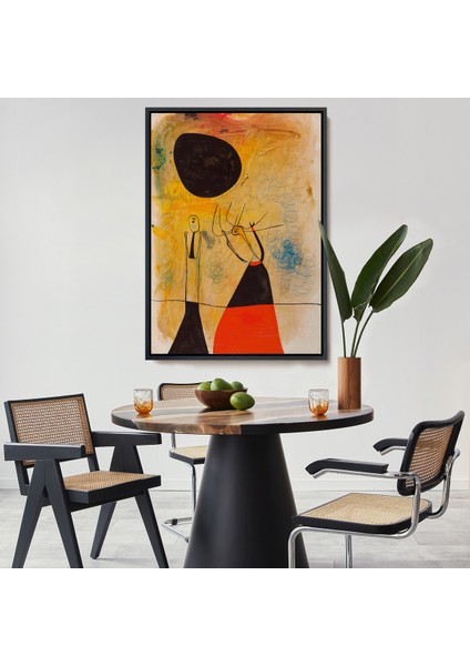 Çerçeveli Joan Miro - Deux Şahsiyetler TABLOSU-8110