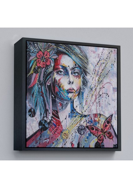 Çerçeveli Çağdaş Tarz Kız Portresi Yağlıboya Görünüm Dekoratif Kanvas Duvar TABLOSU-5829 modelleri