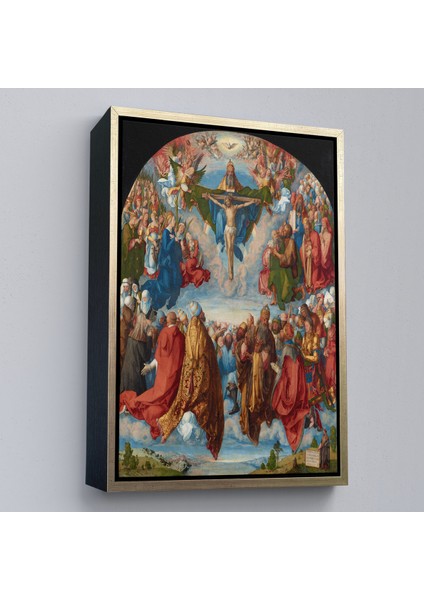 Çerçeveli Albrecht Dürer - Üçlü Birliğin Hayranlığı Tablo - Adoration Of The TRINITY-8054 modelleri