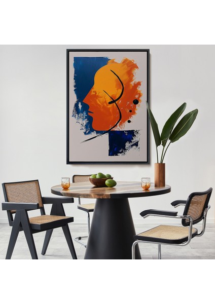 Çerçeveli Yağlıboya Görünümlü Soyut Insan Silüeti TABLO-7650