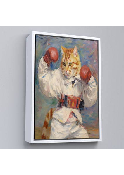 Çerçeveli Boks Eldivenli Sevimli Kedi TABLOSU-7997 fırsatları
