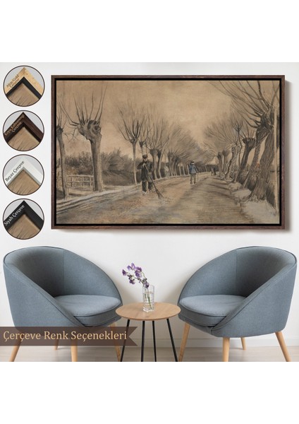 Çerçeveli Vincent Van Gogh - Etten'de Yol Tablosu - Road In ETTEN-7186
