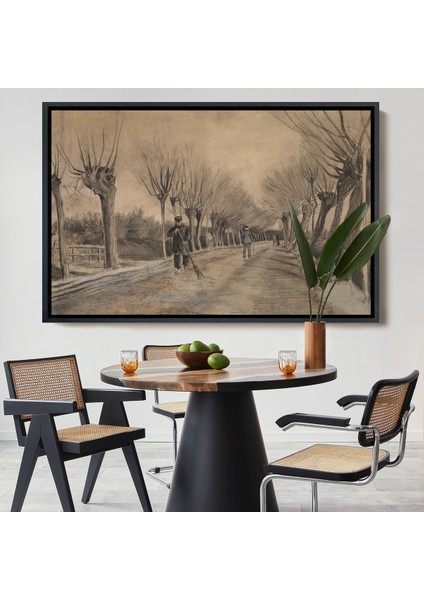 Çerçeveli Vincent Van Gogh - Etten'de Yol Tablosu - Road In ETTEN-7186