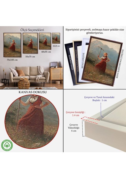 Çerçeveli Alman Köylü Kızı Dekoratif Duvar TABLOSU-6146 indirimleri