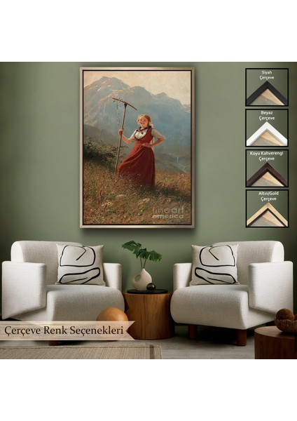 Çerçeveli Alman Köylü Kızı Dekoratif Duvar TABLOSU-6146
