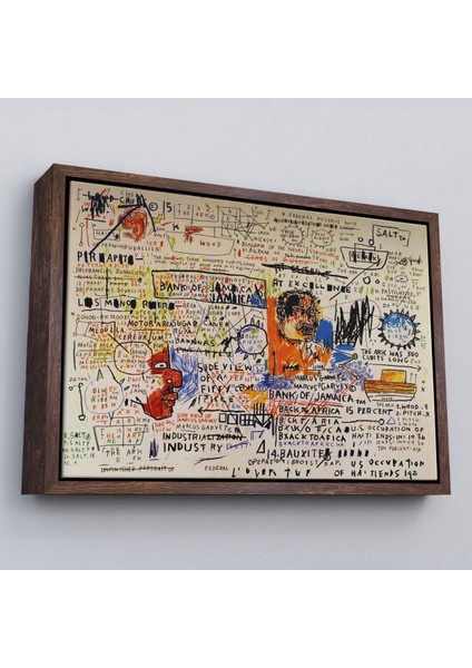 Çerçeveli Jean Michel Basquiat'in 50 Cent Piece Isimli Eseri Kanvas TABLO-5017 fiyatları