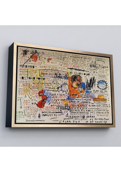 Çerçeveli Jean Michel Basquiat'in 50 Cent Piece Isimli Eseri Kanvas TABLO-5017 modelleri