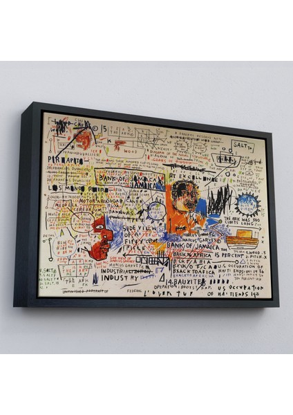 Çerçeveli Jean Michel Basquiat'in 50 Cent Piece Isimli Eseri Kanvas TABLO-5017 fırsatları