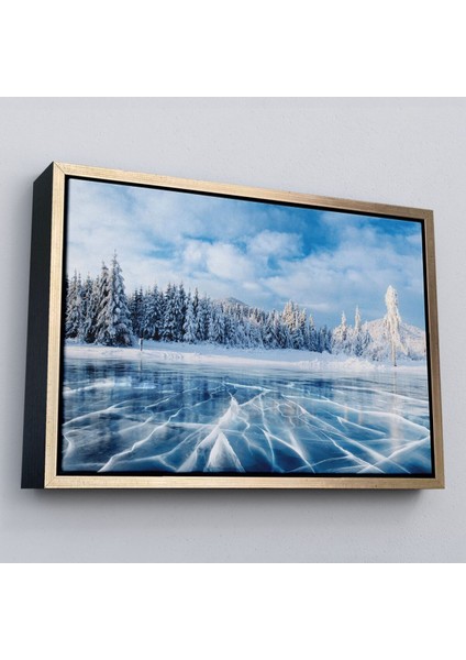 Çerçeveli Donmuş Göl Ukrayna Dekoratif Kanvas Duvar TABLOSU-3537