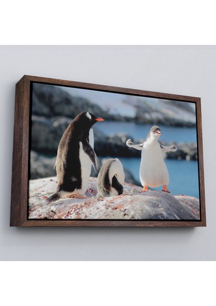 Çerçeveli Mutlu Penguenler Dekoratif Kanvas TABLO-1172 fiyatları