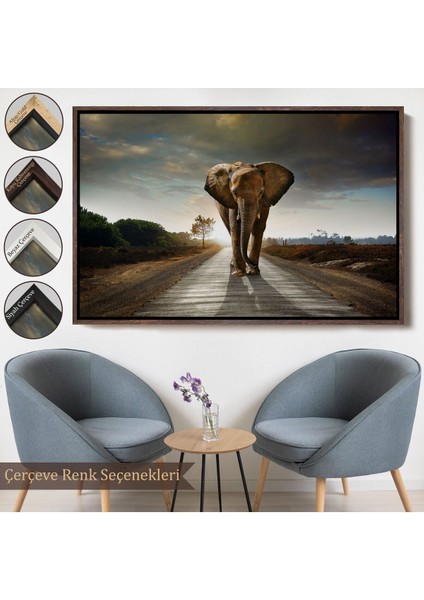 Çerçeveli Fil Dekoratif Kanvas TABLO-1118