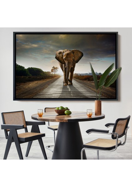 Çerçeveli Fil Dekoratif Kanvas TABLO-1118