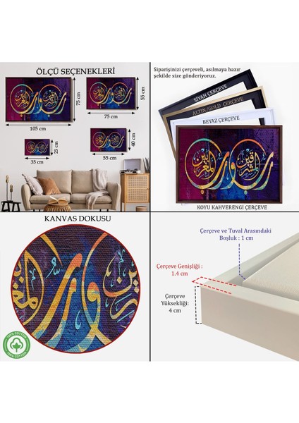 Çerçeveli Iki Doğunun ve Iki Batının Rabbidir, Rahman Suresi 17. Ayet Yazılı TABLO-3403 indirimleri