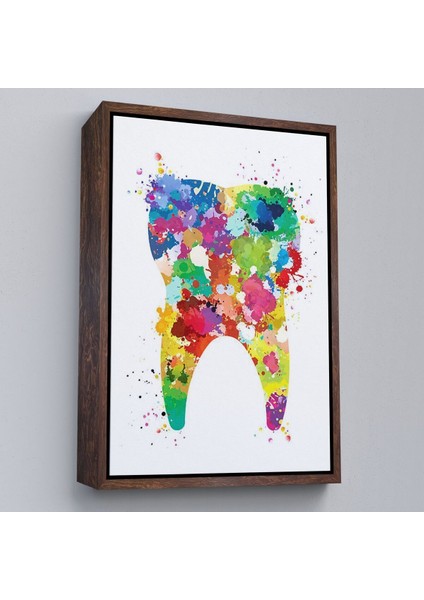 Çerçeveli Renkli Diş, Diş Hekimi Duvar TABLOSU-6153