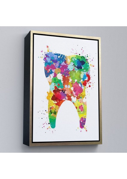 Çerçeveli Renkli Diş, Diş Hekimi Duvar TABLOSU-6153 fiyatları