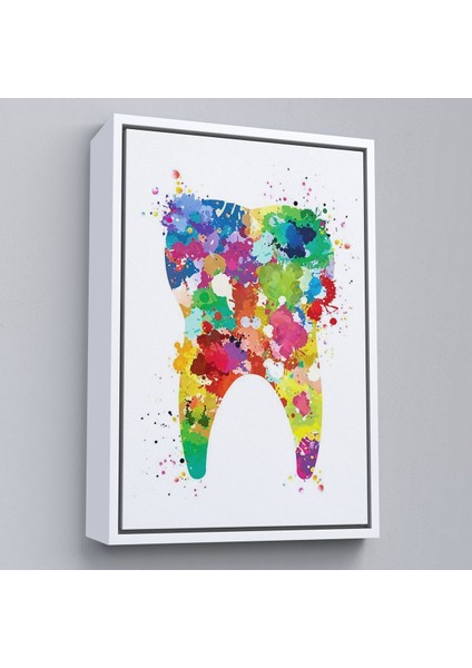Çerçeveli Renkli Diş, Diş Hekimi Duvar TABLOSU-6153 fırsatları