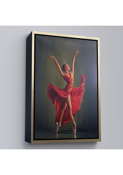 Çerçeveli Kırmızı Kıyafetli Bale Yapan Kadın TABLOSU-7951 modelleri