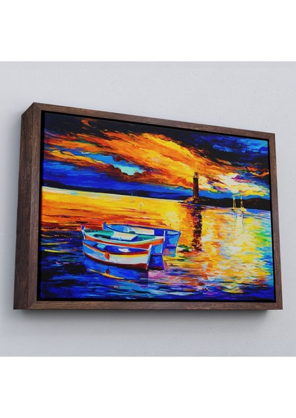 Çerçeveli Okyanusun Gün Batımı TABLOSU-1212