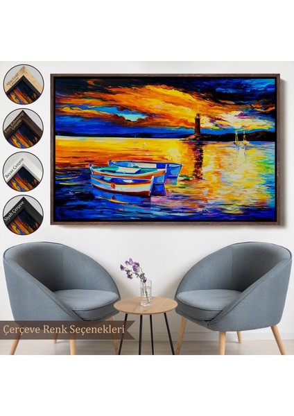 Çerçeveli Okyanusun Gün Batımı TABLOSU-1212