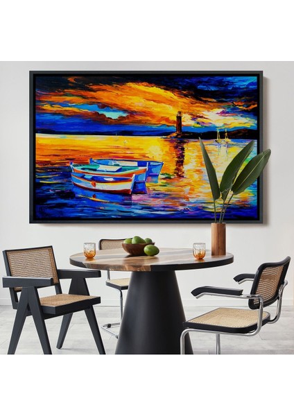Çerçeveli Okyanusun Gün Batımı TABLOSU-1212