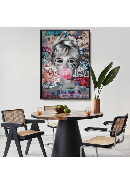 Çerçeveli Brigitte Bardot Graffiti Pop Art Duvar TABLOSU-6469