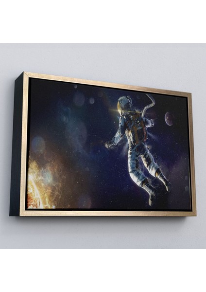 Çerçeveli Astronot Duvar Sanatıkanvas Tablo, Uzay Posteri, Astronot Uzayda, Gezegen Arka PLANI-5381 modelleri