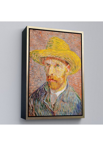 Çerçeveli Vincent Van Gogh - Hasır Şapkalı Otoportre TABLOSU-7449 modelleri