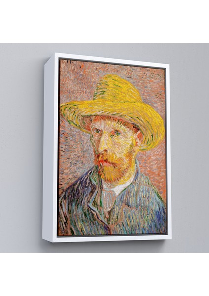 Çerçeveli Vincent Van Gogh - Hasır Şapkalı Otoportre TABLOSU-7449 fırsatları