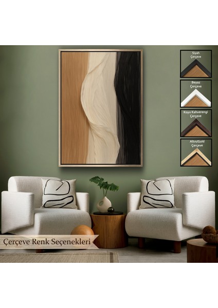 Çerçeveli Kumaş Desenli Dekoratif TABLO-7596