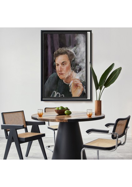 Çerçeveli Içen Elon Musk TABLOSU-7822