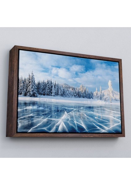 Çerçeveli Donmuş Göl Ukrayna Dekoratif Kanvas Duvar TABLOSU-3537 fiyatları