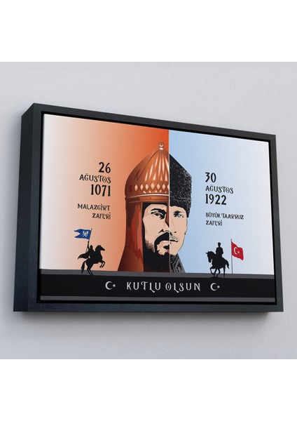 Çerçeveli Atatürk Tablosu 30 Ağustos Zafer Bayramı Temalı Dekoratif Kanvas Tablo-83 modelleri