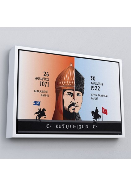 Çerçeveli Atatürk Tablosu 30 Ağustos Zafer Bayramı Temalı Dekoratif Kanvas Tablo-83 fırsatları