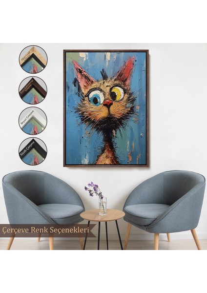 Çerçeveli Sevimli Kedi TABLOSU-7852