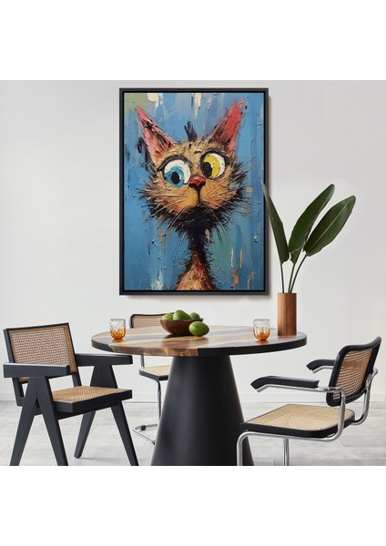 Çerçeveli Sevimli Kedi TABLOSU-7852