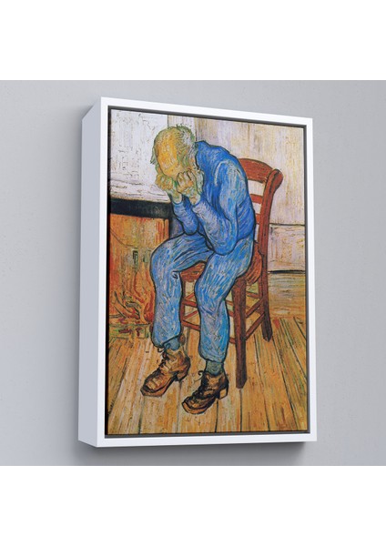 Çerçeveli Acı Çeken Yaşlı Adam Sonsuzluğun Eşiğinde Tablosu - Vincent Van GOGH-7442