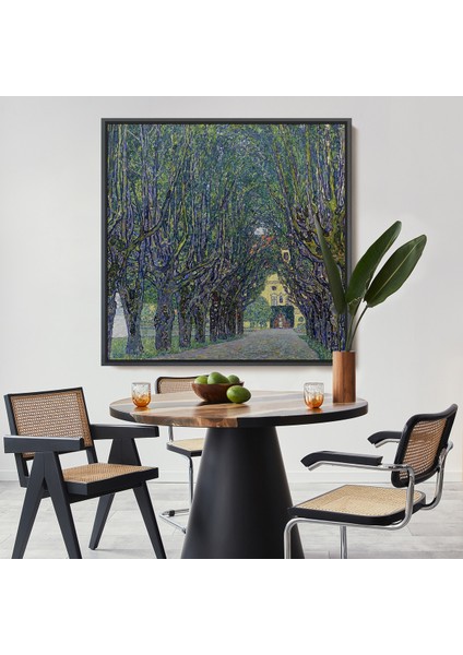 Çerçeveli Allee At Schloss Kammer, Gustav Klimt TABLOSU-8342