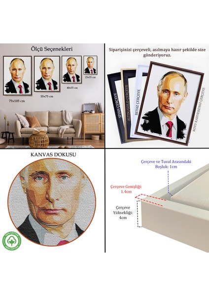 Çerçeveli - Rusya Devlet Başkanı TABLOSU-7958 indirimleri