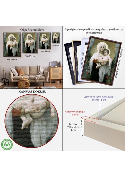 Çerçeveli Meryem ve Oğlu Isa Tablo - Jesus Christ -6438 indirimleri