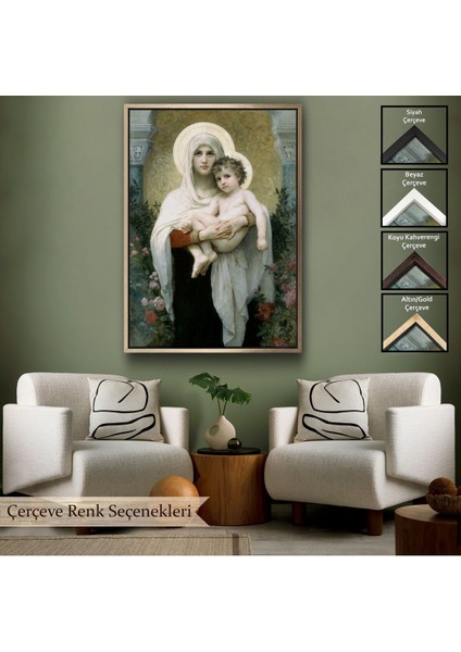 Çerçeveli Meryem ve Oğlu Isa Tablo - Jesus Christ -6438