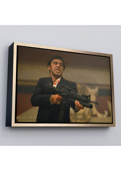 Çerçeveli Scarface Alpacino Italyan Mafya Kanvas TABLO-5147