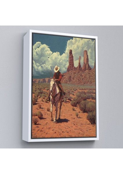 Çerçeveli Amerikalı Kovboy Dekoratif Duvar TABLOSU-6280