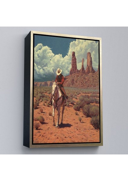 Çerçeveli Amerikalı Kovboy Dekoratif Duvar TABLOSU-6280 modelleri