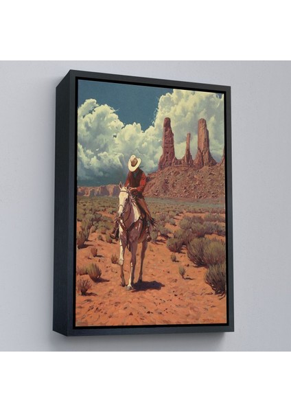 Çerçeveli Amerikalı Kovboy Dekoratif Duvar TABLOSU-6280 fırsatları