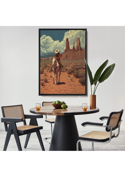 Çerçeveli Amerikalı Kovboy Dekoratif Duvar TABLOSU-6280